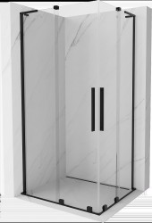 MEXEN/S - Velar L Duo sprchový kout, posuvné dveře 90 x 80, transparent, černá (871-090-080-02-03-70)