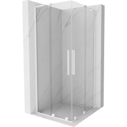 MEXEN/S - Velar L Duo sprchový kout, posuvné dveře 90 x 90, transparent, bílá (871-090-090-02-03-20)