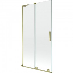 MEXEN/S - Velar L dvoukřídlá posuvná vanová zástěna 100 x 150, transparent, zlatá (896-100-003-01-50)
