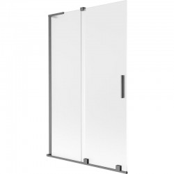 MEXEN/S - Velar L dvoukřídlá posuvná vanová zástěna 110 x 150, dekor, grafit kartáčovaná (896-110-003-31-66)