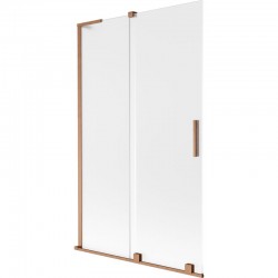 MEXEN/S - Velar L dvoukřídlá posuvná vanová zástěna 110 x 150, dekor, měď kartáčovaná (896-110-003-31-65)