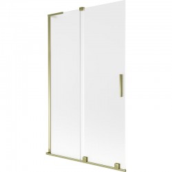 MEXEN/S - Velar L dvoukřídlá posuvná vanová zástěna 110 x 150, dekor, zlatá (896-110-003-31-50)