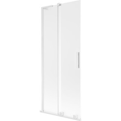 MEXEN/S - Velar L dvoukřídlá posuvná vanová zástěna 80 x 150, dekor, bílá (896-080-003-31-20)