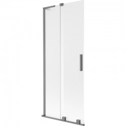 MEXEN/S - Velar L dvoukřídlá posuvná vanová zástěna 80 x 150, dekor, grafit metal (896-080-003-31-95)