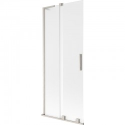 MEXEN/S - Velar L dvoukřídlá posuvná vanová zástěna 80 x 150, dekor, nikl kartáčovaný (896-080-003-31-97)