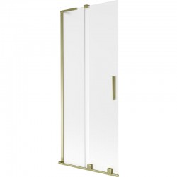 MEXEN/S - Velar L dvoukřídlá posuvná vanová zástěna 80 x 150, dekor, zlatá (896-080-003-31-50)