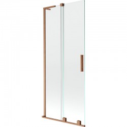 MEXEN/S - Velar L dvoukřídlá posuvná vanová zástěna 80 x 150, transparent, měď kartáčovaná (896-080-003-01-65)