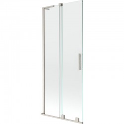 MEXEN/S - Velar L dvoukřídlá posuvná vanová zástěna 80 x 150, transparent, nikl kartáčovaný (896-080-003-01-97)