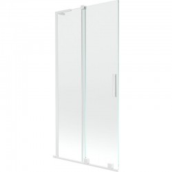 MEXEN/S - Velar L dvoukřídlá posuvná vanová zástěna 90 x 150, transparent, bílá (896-090-003-01-20)
