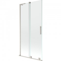 MEXEN/S - Velar L dvoukřídlá posuvná vanová zástěna 95 x 150, transparent, nikl kartáčovaný (896-095-003-01-97)