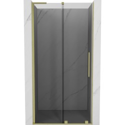 MEXEN/S - Velar L posuvné sprchové dveře 100, grafit, zlatá kartáčovaná (871-100-003-41-55)