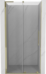 MEXEN/S - Velar L posuvné sprchové dveře 90, transparent, zlatá (871-090-003-01-50)