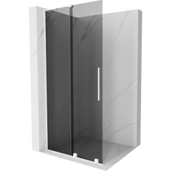 MEXEN/S - Velar L Sprchová zástěna posuvná Walk-in 100 x 200, grafit 8 mm, bílá (871-100-003-43-20)