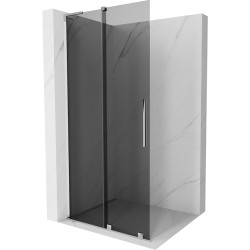 MEXEN/S - Velar L Sprchová zástěna posuvná Walk-in 100 x 200, grafit 8 mm, chrom (871-100-003-43-01)