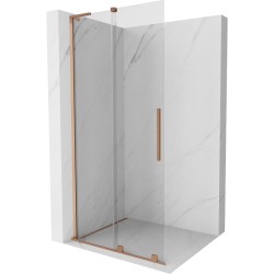 MEXEN/S - Velar L Sprchová zástěna posuvná Walk-in 100 x 200, transparent 8 mm, měď kartáčovaná (871-100-003-03-65)
