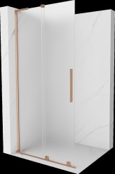 MEXEN/S - Velar L Sprchová zástěna posuvná Walk-in 120 x 200, dekor 8 mm, měď kartáčovaná (871-120-003-33-65)
