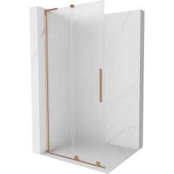 MEXEN/S - Velar L Sprchová zástěna posuvná Walk-in 90 x 200, dekor 8 mm, měď kartáčovaná (871-090-003-33-65)