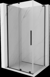 MEXEN/S - Velar L sprchový kout, posuvné dveře 110 x 75, transparent, černá (871-110-075-03-70)