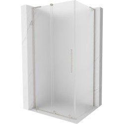 MEXEN/S - Velar L sprchový kout, posuvné dveře 110 x 90, dekor, nikl kartáčovaný (871-110-090-33-97)