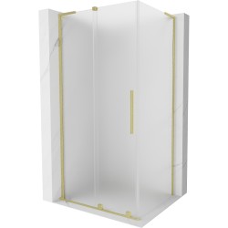 MEXEN/S - Velar L sprchový kout, posuvné dveře 120 x 70, dekor, zlato kartáčovaná (871-120-070-33-55)