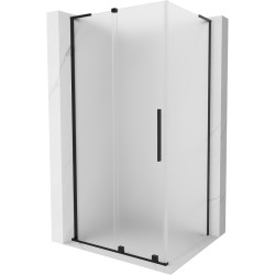 MEXEN/S - Velar L sprchový kout, posuvné dveře 90 x 85, dekor, černá (871-090-085-33-70)