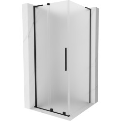 MEXEN/S - Velar L sprchový kout, posuvné dveře 90 x 90, dekor, černá (871-090-090-33-70)
