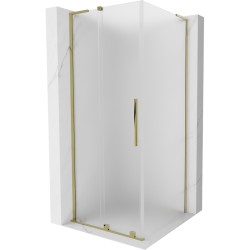 MEXEN/S - Velar L sprchový kout, posuvné dveře 90 x 90, dekor, zlato (871-090-090-33-50)