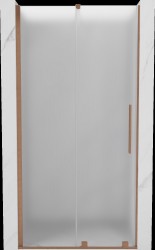 MEXEN/S - Velar posuvné sprchové dveře 100, dekor, měď kartáčovaná (871-100-000-31-65)