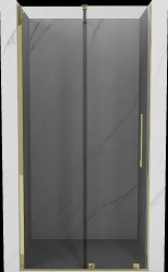 MEXEN/S - Velar posuvné sprchové dveře 100, grafit, zlatá (871-100-000-41-50)