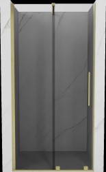 MEXEN/S - Velar posuvné sprchové dveře 110, grafit, zlatá kartáčovaná (871-110-000-41-55)