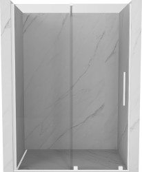 MEXEN/S - Velar posuvné sprchové dveře 130, transparent, bílá (871-130-000-01-20)
