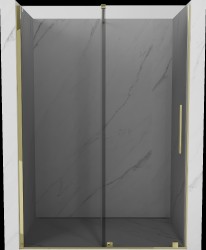 MEXEN/S - Velar posuvné sprchové dveře 140, grafit, zlatá (871-140-000-41-50)