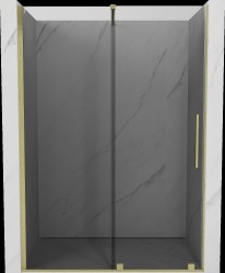 MEXEN/S - Velar posuvné sprchové dveře 140, grafit, zlatá kartáčovaná (871-140-000-41-55)