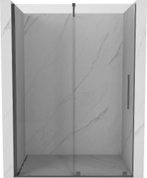 MEXEN/S - Velar posuvné sprchové dveře 140, transparent, grafit kartáčovaná (871-140-000-01-66)