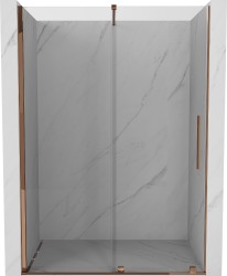 MEXEN/S - Velar posuvné sprchové dveře 160, transparent, růžové zlato (871-160-000-01-60)