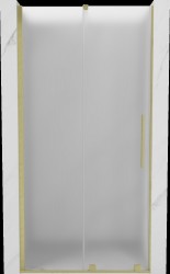 MEXEN/S - Velar posuvné sprchové dveře 90, dekor, zlatá kartáčovaná (871-090-000-31-55)