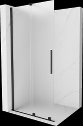 MEXEN/S - Velar Sprchová zástěna posuvná Walk-in 110 x 200, dekor 8 mm, černá (871-110-000-33-70)