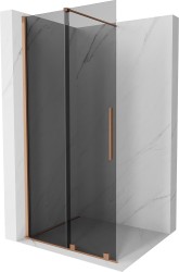 MEXEN/S - Velar Sprchová zástěna posuvná Walk-in 120 x 200, grafit 8 mm, měď kartáčovaná (871-120-000-43-65)