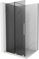 MEXEN/S - Velar Sprchová zástěna posuvná Walk-in 120 x 200, grafit 8 mm, nikl kartáčovaná (871-120-000-43-97)