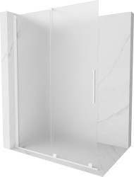 MEXEN/S - Velar Sprchová zástěna posuvná Walk-in 140 x 200, dekor 8 mm, bílá (871-140-000-33-20)