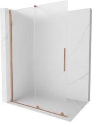 MEXEN/S - Velar Sprchová zástěna posuvná Walk-in 150 x 200, dekor 8 mm, měď kartáčovaná (871-150-000-33-65)