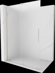 MEXEN/S - Velar Sprchová zástěna posuvná Walk-in 150 x 200, dekor 8 mm, nikl kartáčovaná (871-150-000-33-97)
