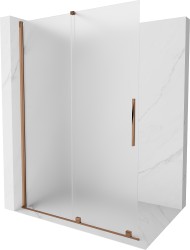 MEXEN/S - Velar Sprchová zástěna posuvná Walk-in 150 x 200, dekor 8 mm, růžové zlato (871-150-000-33-60)