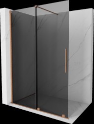 MEXEN/S - Velar Sprchová zástěna posuvná Walk-in 150 x 200, grafit 8 mm, měď kartáčovaná (871-150-000-43-65)
