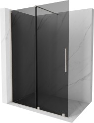 MEXEN/S - Velar Sprchová zástěna posuvná Walk-in 150 x 200, grafit 8 mm, nikl kartáčovaná (871-150-000-43-97)