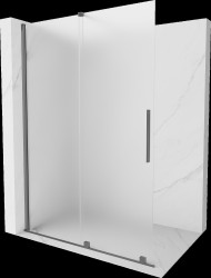 MEXEN/S - Velar Sprchová zástěna posuvná Walk-in 160 x 200, dekor 8 mm, grafit metal (871-160-000-33-95)