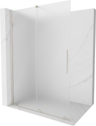 MEXEN/S - Velar Sprchová zástěna posuvná Walk-in 160 x 200, dekor 8 mm, nikl kartáčovaná (871-160-000-33-97)