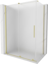 MEXEN/S - Velar sprchový kout, posuvné dveře 140 x 70, dekor, zlato kartáčovaná (871-140-070-31-55)