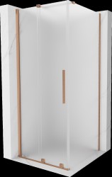 MEXEN/S - Velar sprchový kout, posuvné dveře 90 x 90, dekor, měď kartáčovaná (871-090-090-31-65)