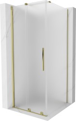 MEXEN/S - Velar sprchový kout, posuvné dveře 90 x 90, dekor, zlato (871-090-090-31-50)